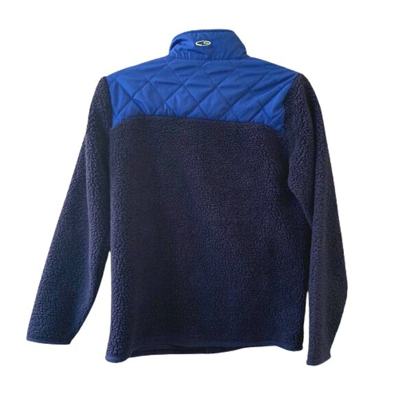 Champion C9 Blue Jacket Youth Sz L 12-14 Full Zip Polyester Fleece Fuzzy Quilted - Picture 2 of 11